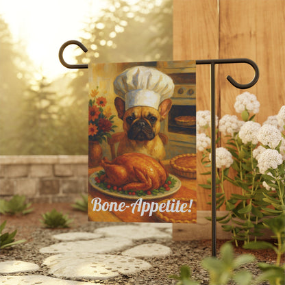 Fawn French Bulldog Bone-Appetite Garden Flag