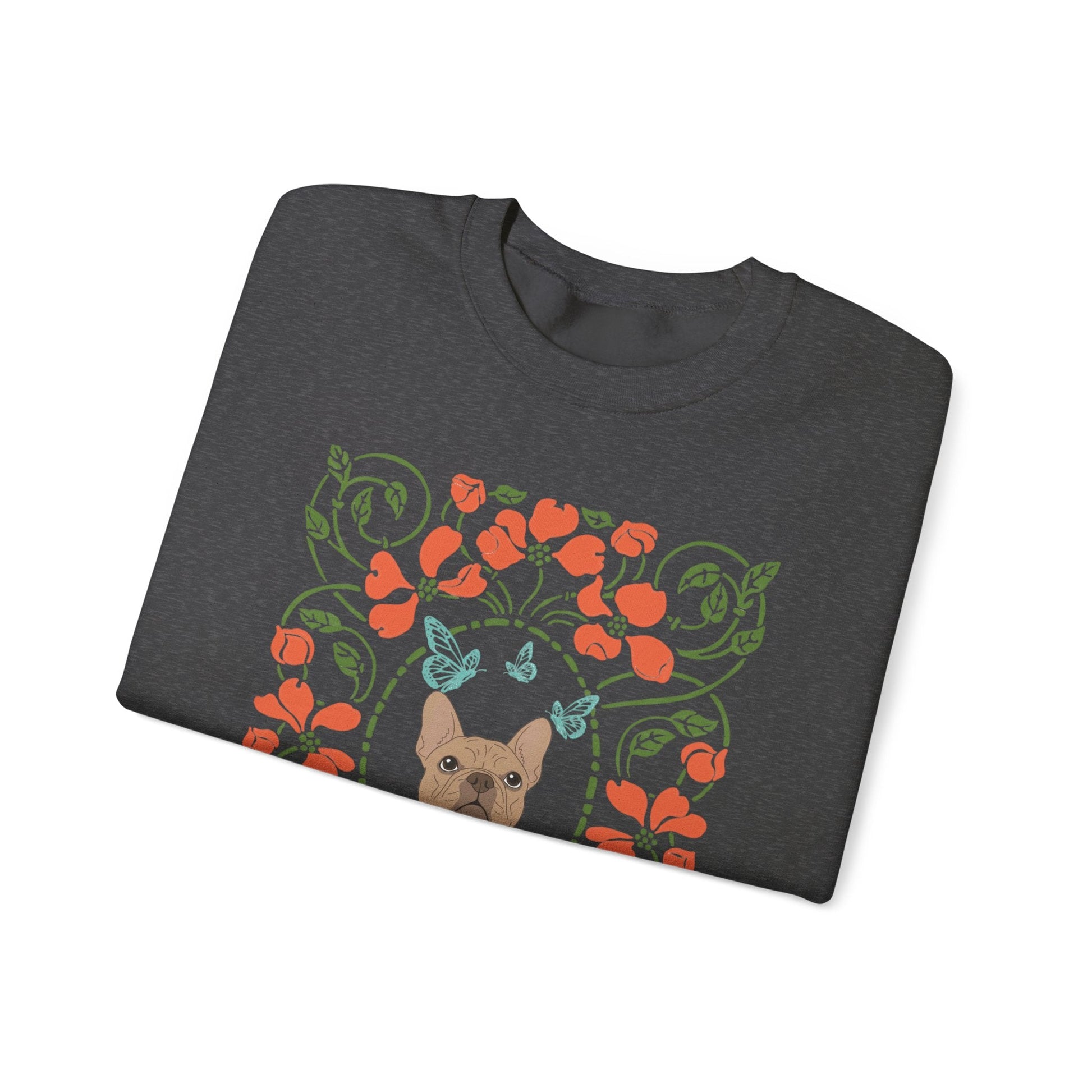Fawn French Bulldog Butterfly Frame Sweatshirt
