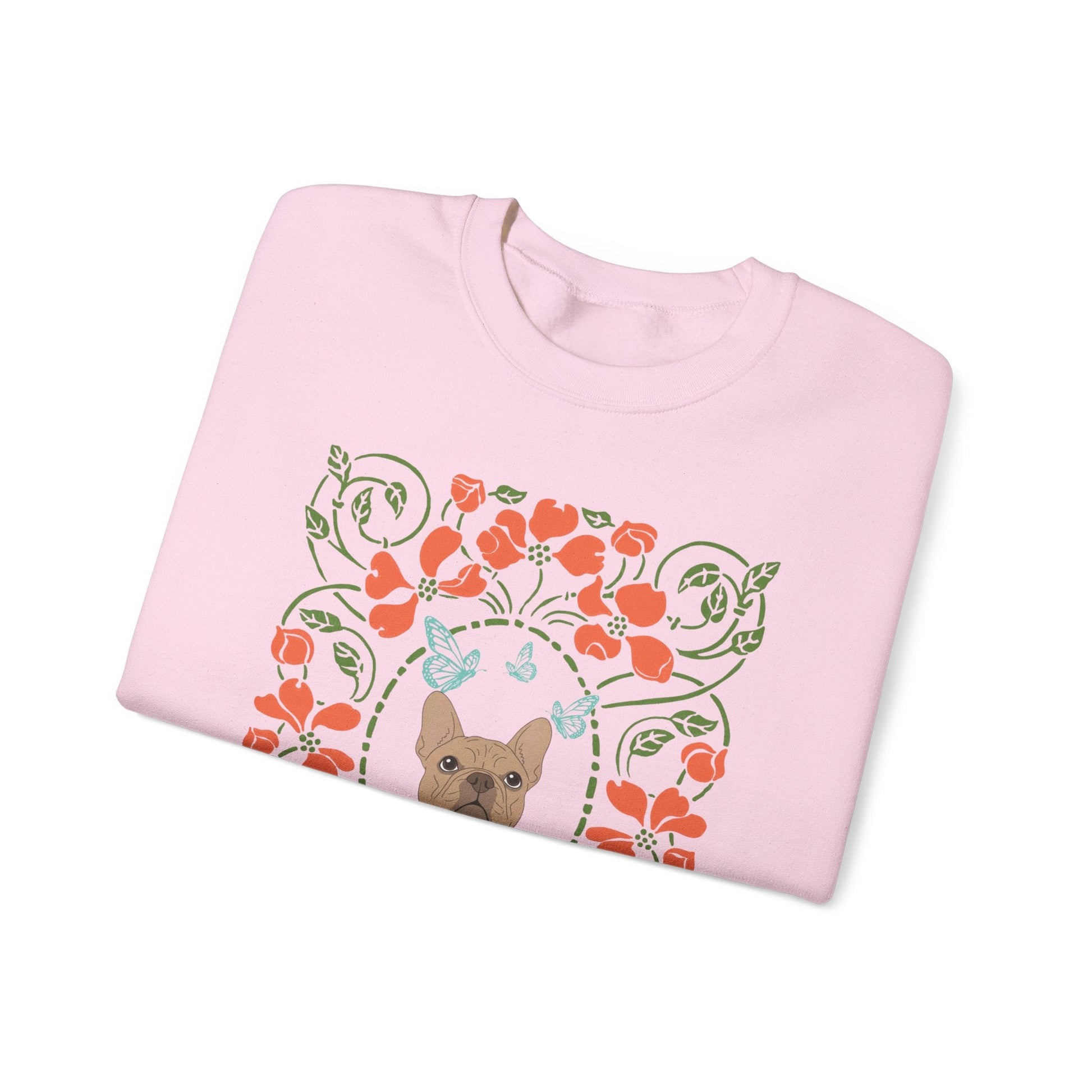 Fawn French Bulldog Butterfly Frame Sweatshirt