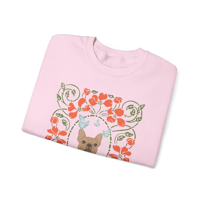 Fawn French Bulldog Butterfly Frame Sweatshirt