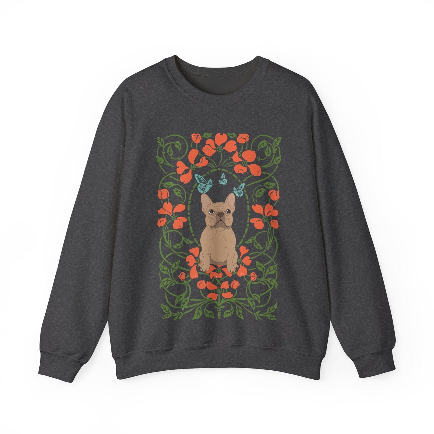 Fawn French Bulldog Butterfly Frame Sweatshirt