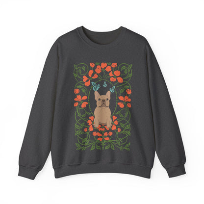 Fawn French Bulldog Butterfly Frame Sweatshirt