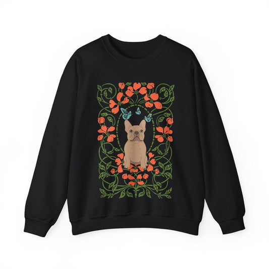 Fawn French Bulldog Butterfly Frame Sweatshirt