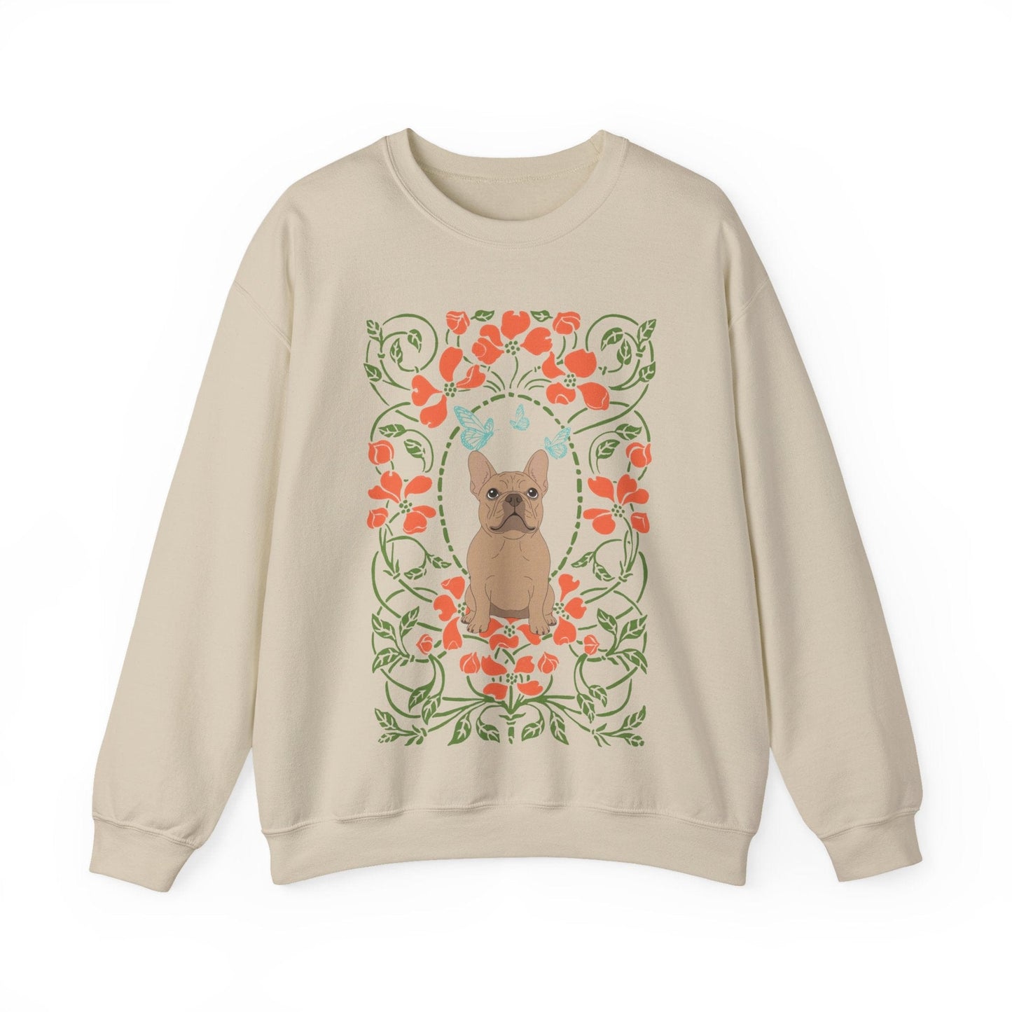 Fawn French Bulldog Butterfly Frame Sweatshirt