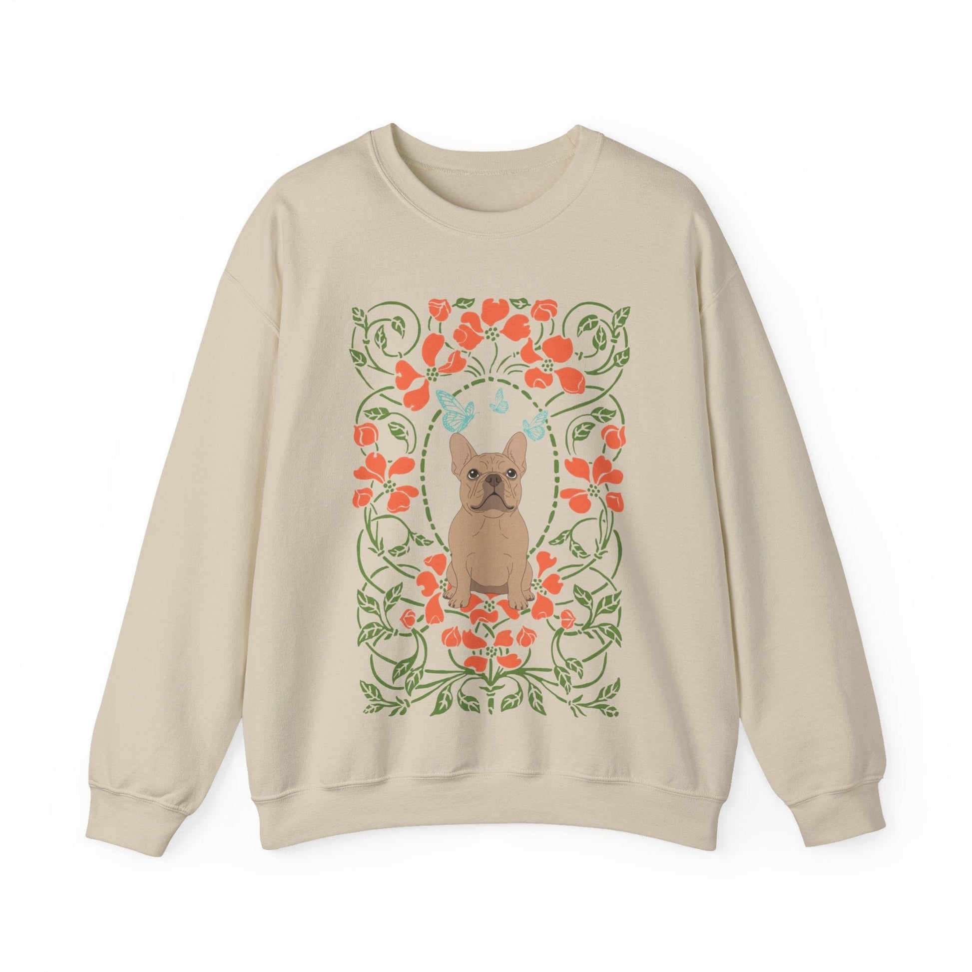 Fawn French Bulldog Butterfly Frame Sweatshirt