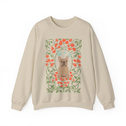 Fawn French Bulldog Butterfly Frame Sweatshirt