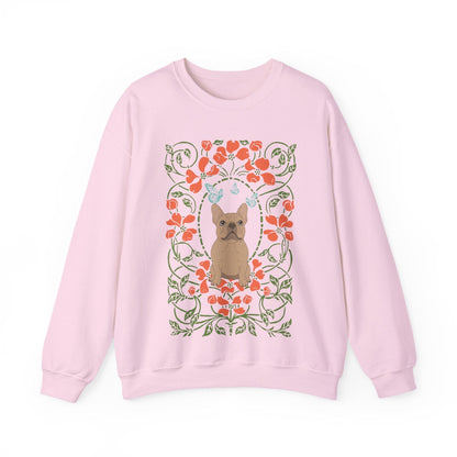 Fawn French Bulldog Butterfly Frame Sweatshirt