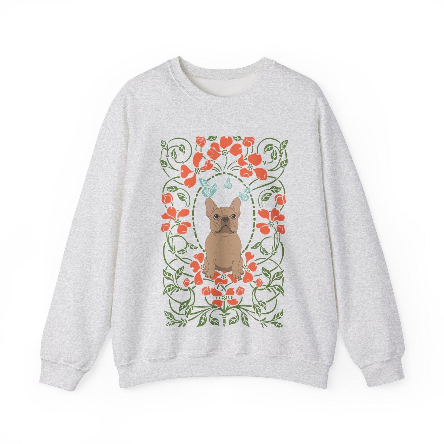 Fawn French Bulldog Butterfly Frame Sweatshirt