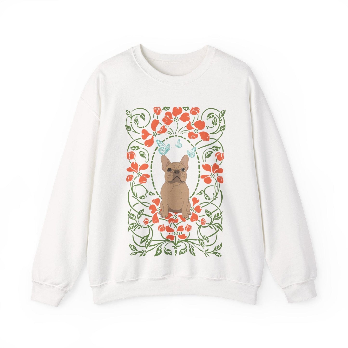 Fawn French Bulldog Butterfly Frame Sweatshirt