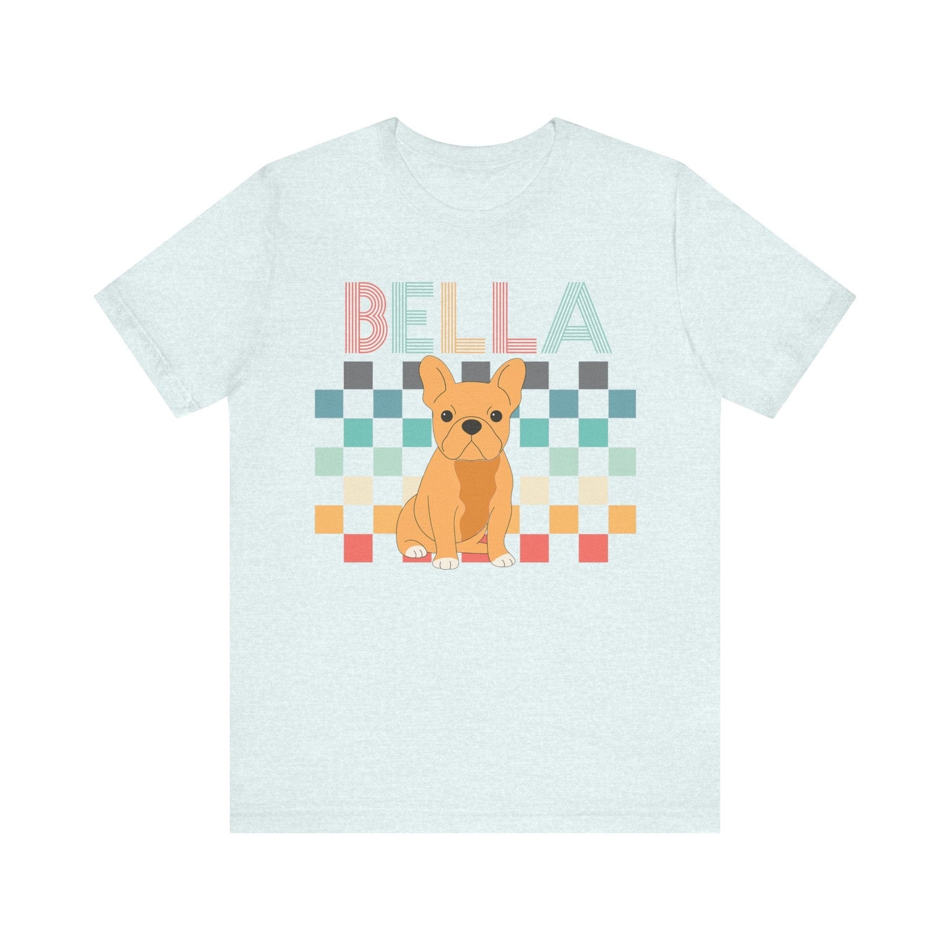 Printify T-Shirt Fawn French Bulldog Checkered Tee