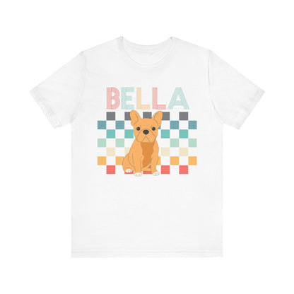 Printify T-Shirt Fawn French Bulldog Checkered Tee