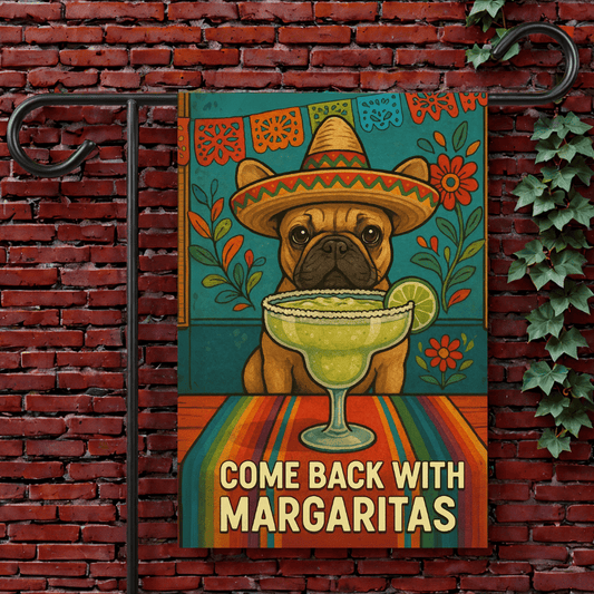 Fawn French Bulldog Cinco de Mayo Fiesta Garden Flag 12'' × 18''