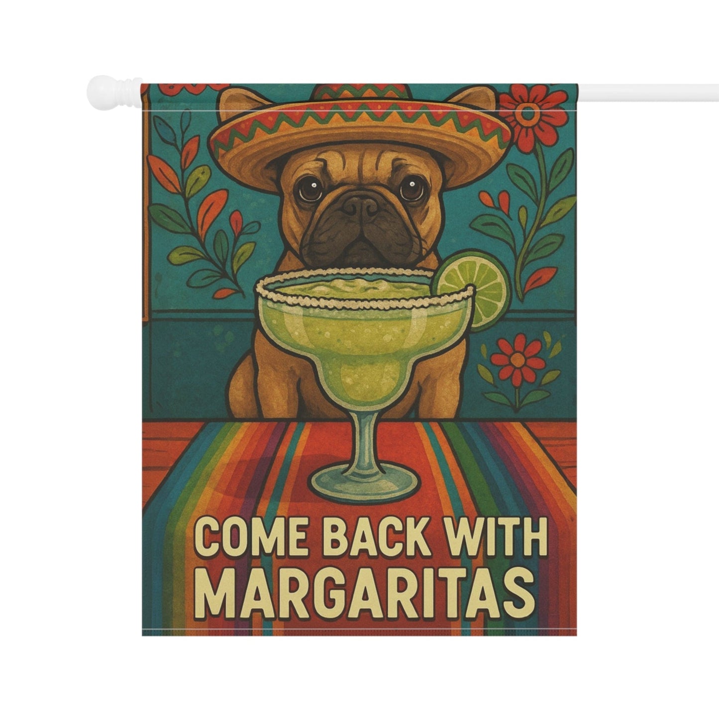 Fawn French Bulldog Cinco de Mayo Fiesta Garden Flag