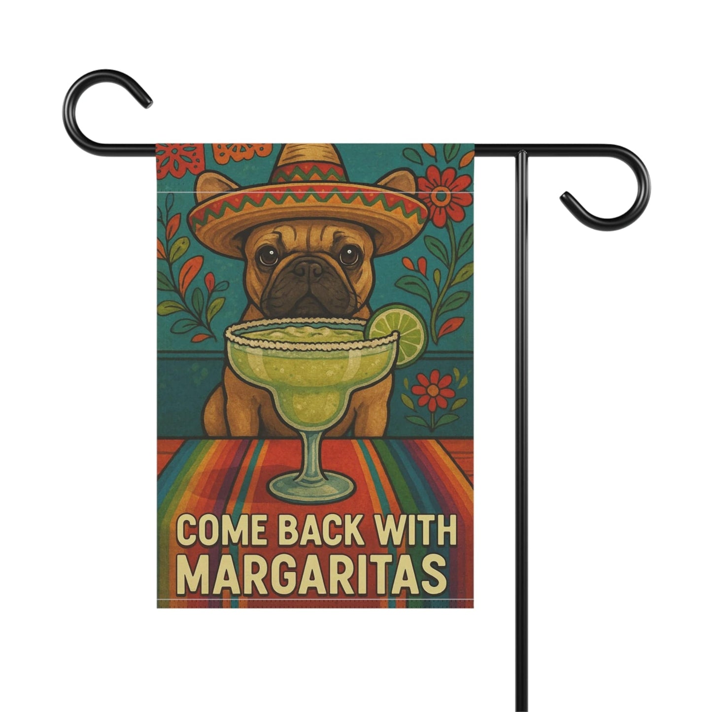 Fawn French Bulldog Cinco de Mayo Fiesta Garden Flag
