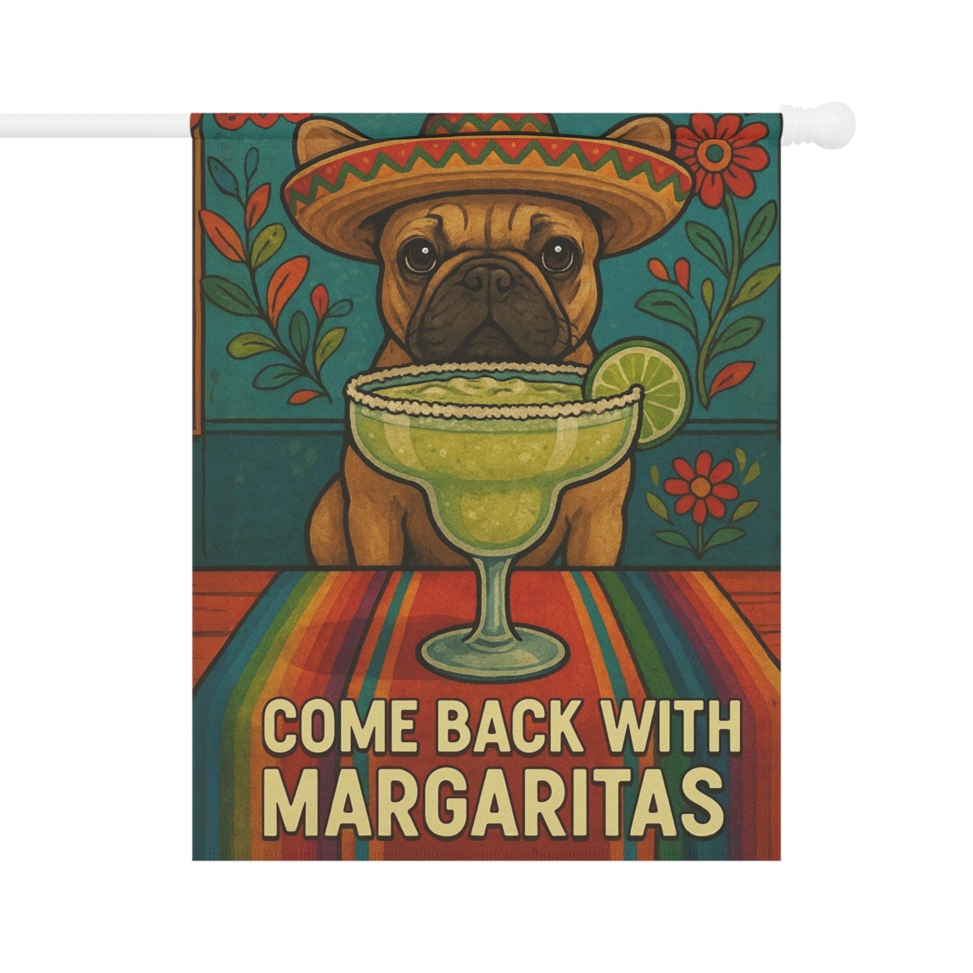 Fawn French Bulldog Cinco de Mayo Fiesta Garden Flag