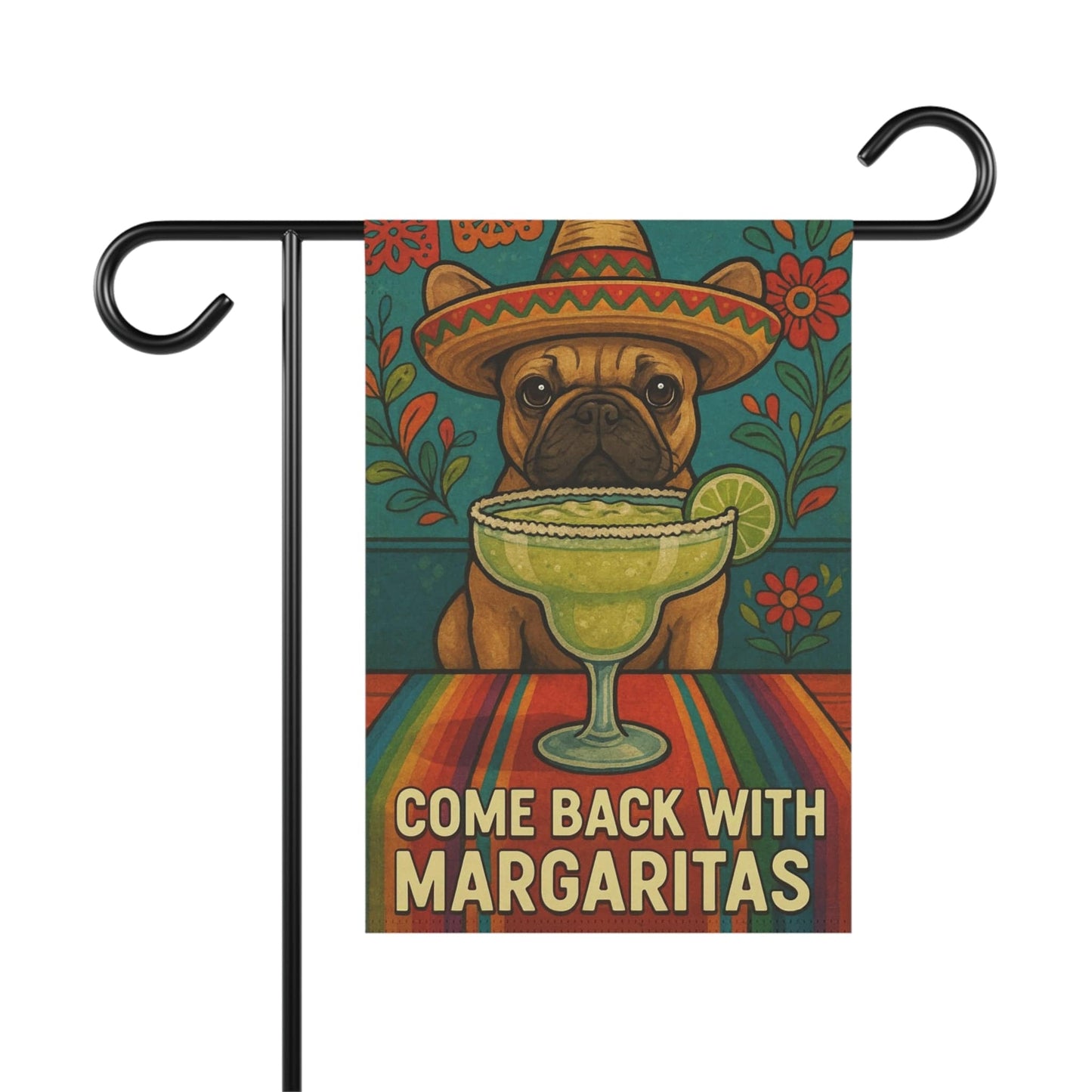 Fawn French Bulldog Cinco de Mayo Fiesta Garden Flag