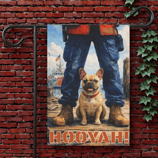 Fawn French Bulldog Coastal Nautical Sea Rescuer Garden Flag 12'' × 18''
