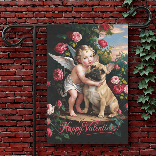 Personalizable Frenchie Cupid Yard Flag 12'' × 18''