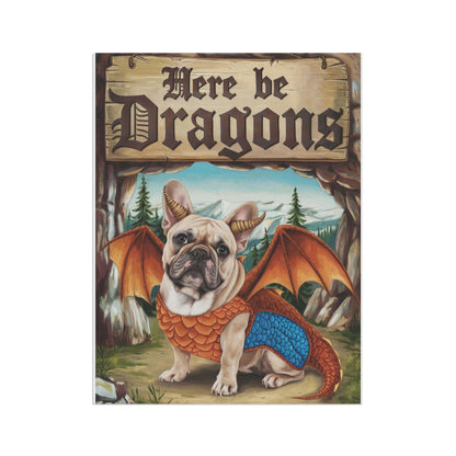 Printify Home Decor Fawn French Bulldog Dog Dragon Garden Flag, Pet Adventure Yard Spring Decor, Housewarming Halloween