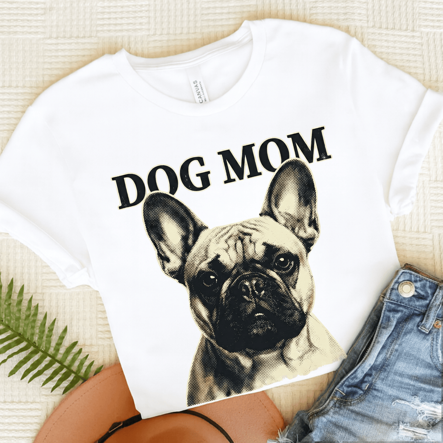 Fawn French Bulldog Dog Mom Unisex Tshirt White