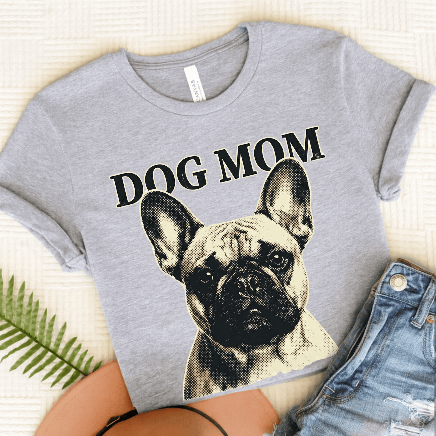 Fawn French Bulldog Dog Mom Unisex Tshirt Athletic Heather