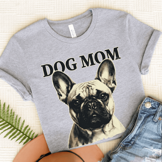 Fawn French Bulldog Dog Mom Unisex Tshirt Athletic Heather
