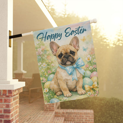 Fawn French Bulldog Easter Coquette Garden Yard Flag