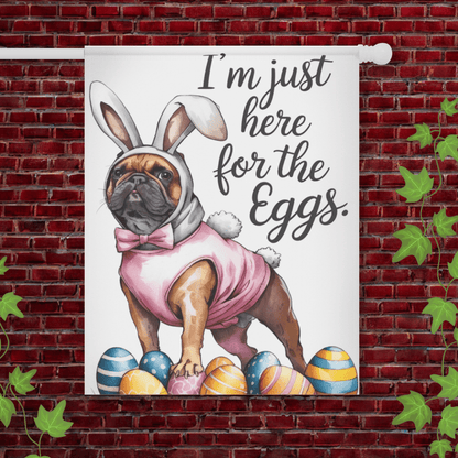 Printify Garden Flag 24.5'' × 32'' Fawn French Bulldog Easter Garden Flag