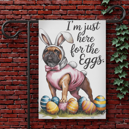Printify Garden Flag 12'' × 18'' Fawn French Bulldog Easter Garden Flag