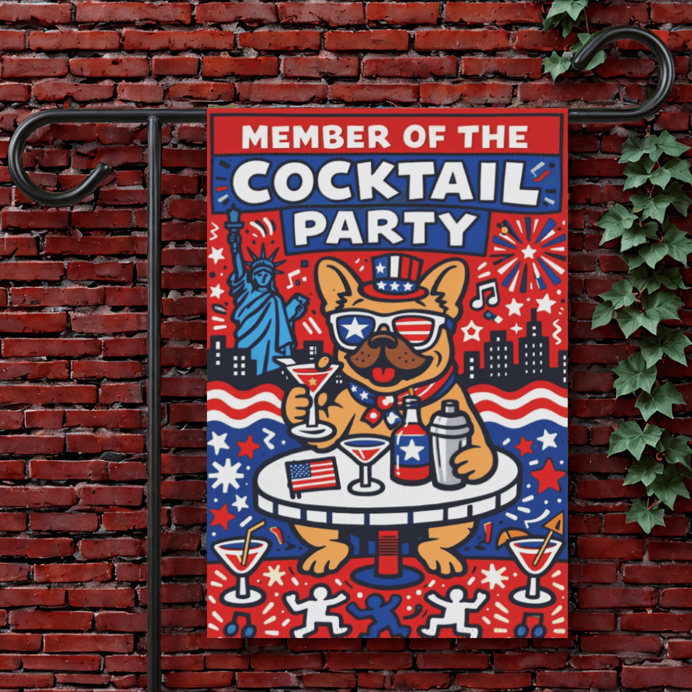 Fawn French Bulldog Election Cocktail Party Garden Flag 12'' × 18''