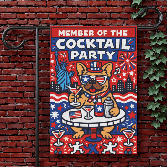 Fawn French Bulldog Election Cocktail Party Garden Flag 12'' × 18''