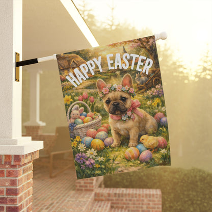 Personalized French Bulldog Elegant Easter Garden Flag