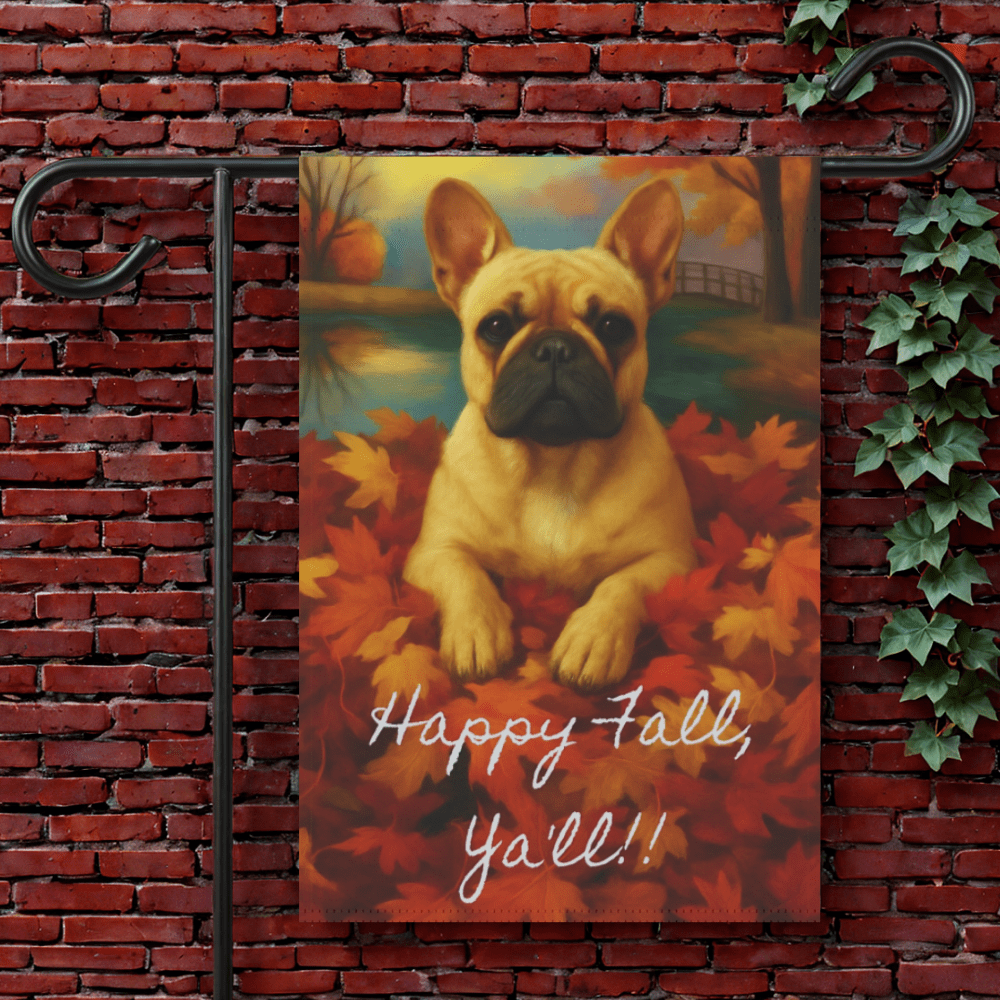 Fawn French Bulldog Fall Ya'll Garden Flag 12'' × 18''
