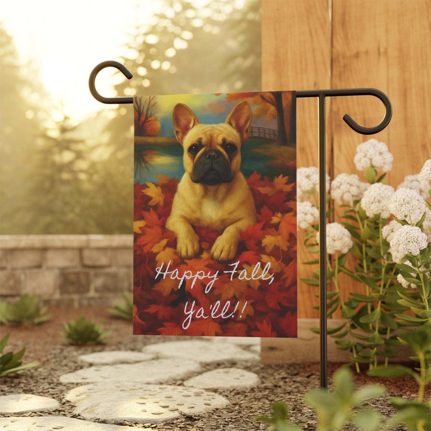 Fawn French Bulldog Fall Ya'll Garden Flag