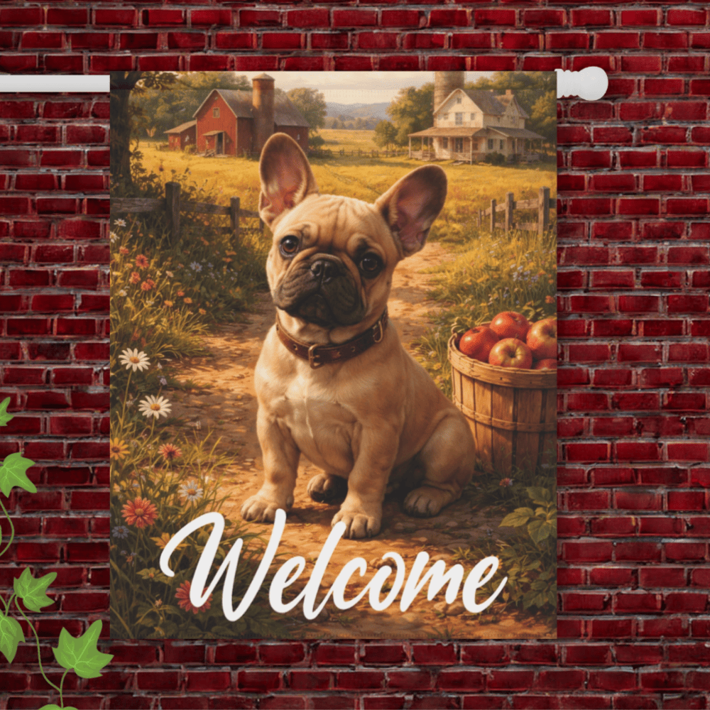 Fawn French Bulldog Farm Yard Flag 24.5'' × 32''
