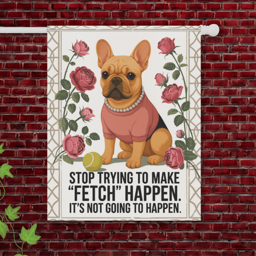 Fawn French Bulldog Fetch Garden Flag 24.5'' × 32''