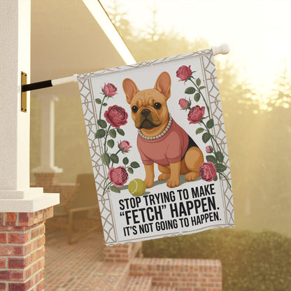 Fawn French Bulldog Fetch Garden Flag
