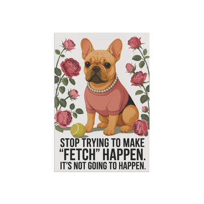 Fawn French Bulldog Fetch Garden Flag