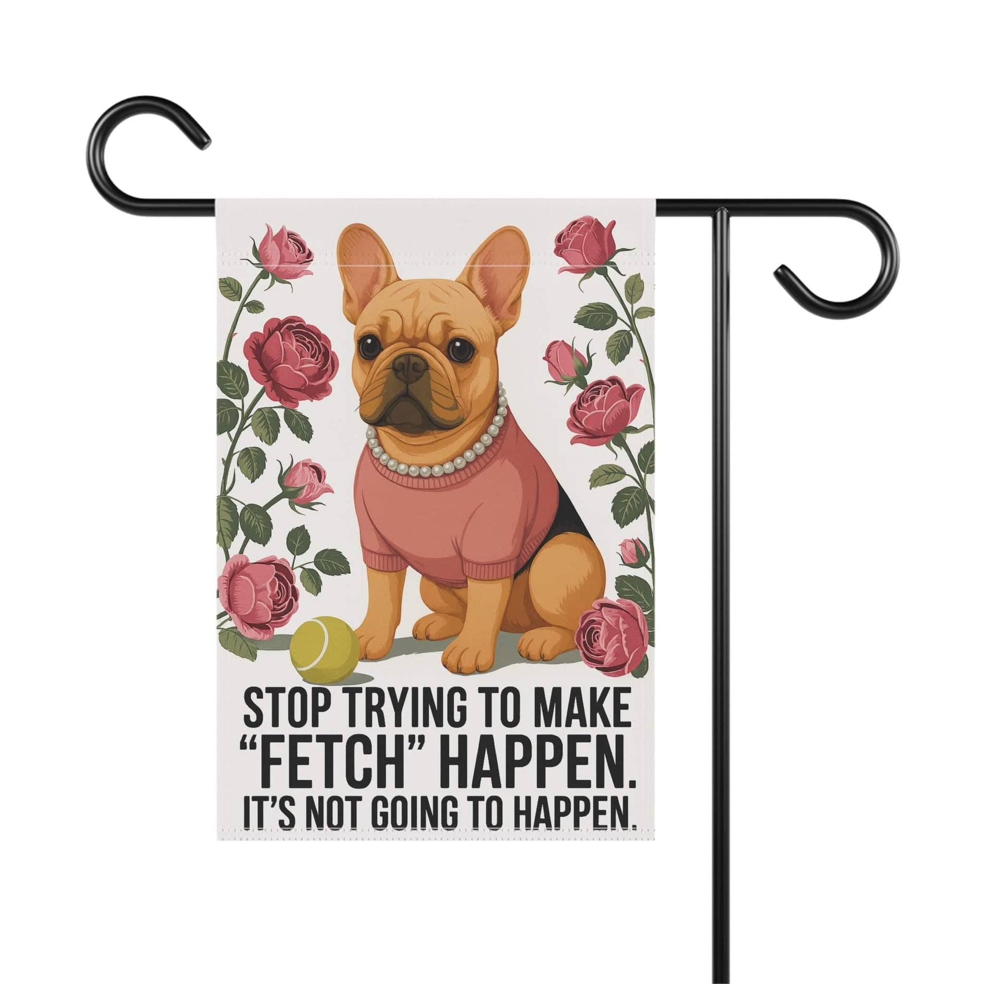 Fawn French Bulldog Fetch Garden Flag