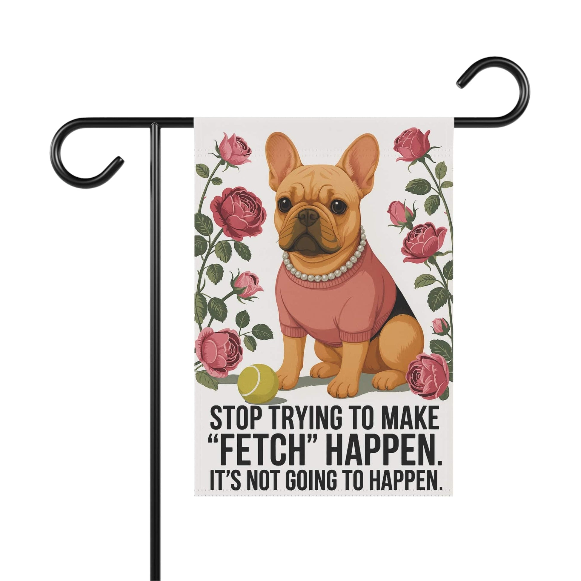Fawn French Bulldog Fetch Garden Flag