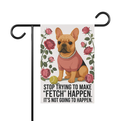 Fawn French Bulldog Fetch Garden Flag