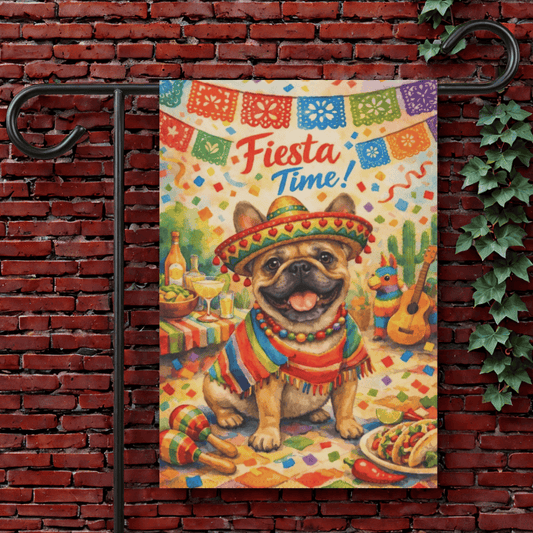 Fawn French Bulldog Fiesta Party Garden Yard Banner 12'' × 18''