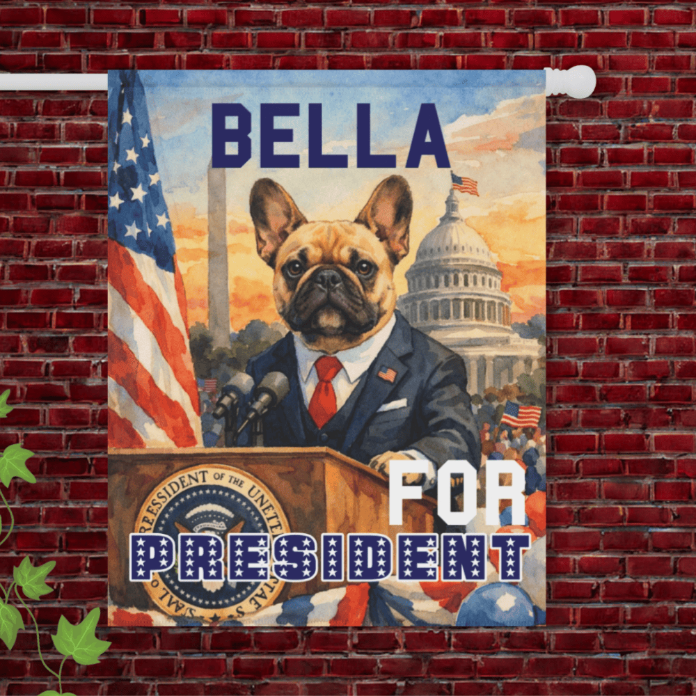 Fawn French Bulldog For President Garden Flag 24.5'' × 32''