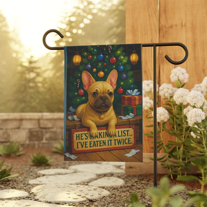 Fawn French Bulldog Funny Christmas Flag