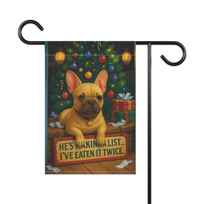 Fawn French Bulldog Funny Christmas Flag