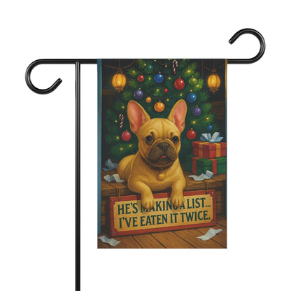 Fawn French Bulldog Funny Christmas Flag