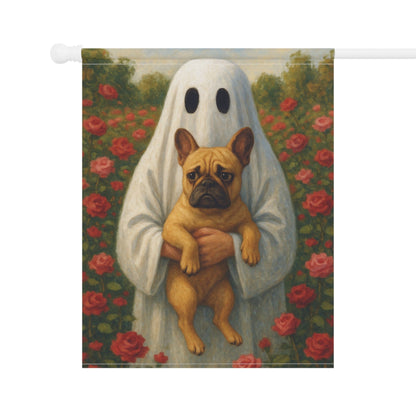 Fawn French Bulldog Ghostie Halloween Garden Flag