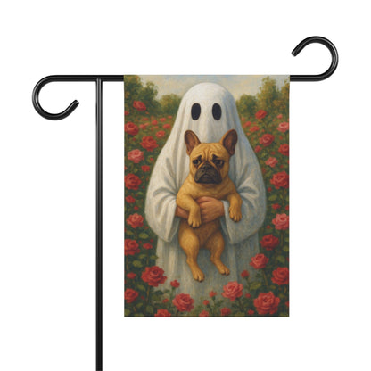 Fawn French Bulldog Ghostie Halloween Garden Flag