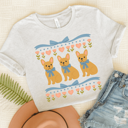 Fawn French Bulldog Grandma TShirt Ash
