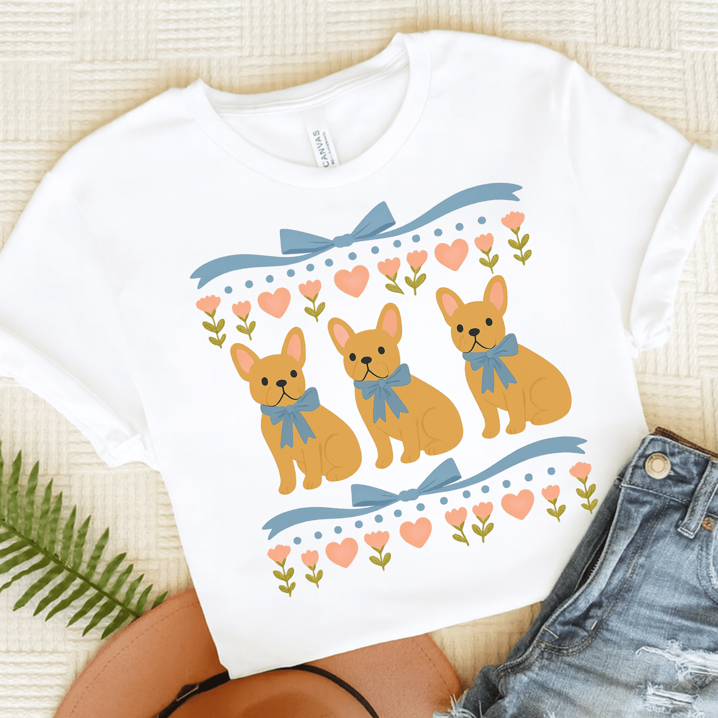 Fawn French Bulldog Grandma TShirt White